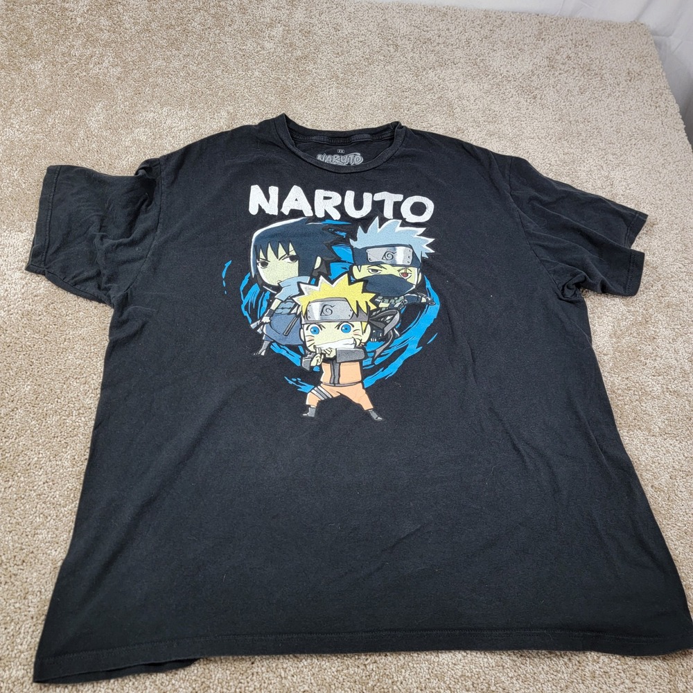 Naruto Shippuden Men's Graphic Print Anime Manga‎ Short Sleeve T-Shirt 2XL